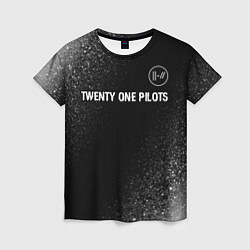 Женская футболка Twenty One Pilots glitch на темном фоне: символ св