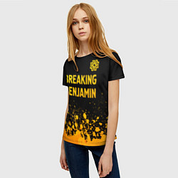 Футболка женская Breaking Benjamin - gold gradient: символ сверху, цвет: 3D-принт — фото 2