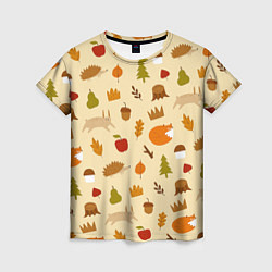 Женская футболка Паттерн - осень