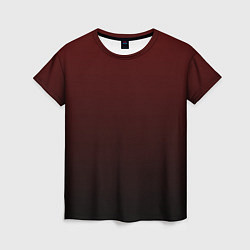 Женская футболка Градиент бордово-чёрный
