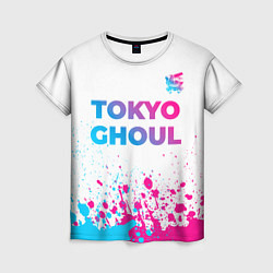 Футболка женская Tokyo Ghoul neon gradient style: символ сверху, цвет: 3D-принт