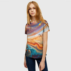 Футболка женская Космическое путешествие, цвет: 3D-принт — фото 2