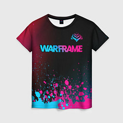 Футболка женская Warframe - neon gradient: символ сверху, цвет: 3D-принт