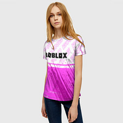 Футболка женская Roblox pro gaming: символ сверху, цвет: 3D-принт — фото 2