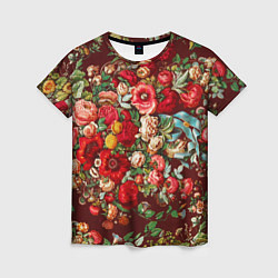 Женская футболка Платок цветочный узор