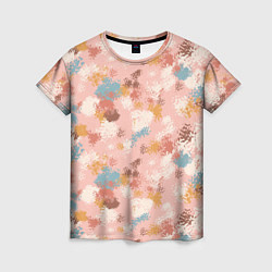 Женская футболка Разноцветные мазки, пятна в пастельных тонах