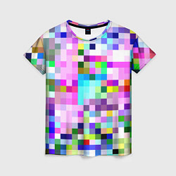 Женская футболка Пиксельная яркая абстракция