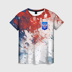 Женская футболка Краски и герб России