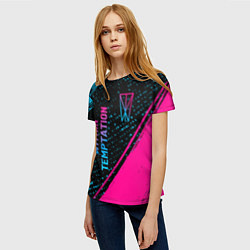 Футболка женская Within Temptation - neon gradient: надпись, символ, цвет: 3D-принт — фото 2