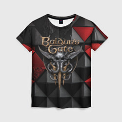 Футболка женская Baldurs Gate 3 logo red black, цвет: 3D-принт