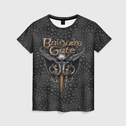 Футболка женская Baldurs Gate 3 logo dark black, цвет: 3D-принт