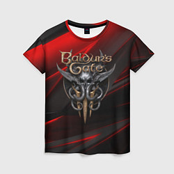 Женская футболка Baldurs Gate 3 logo geometry