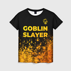 Женская футболка Goblin Slayer - gold gradient: символ сверху