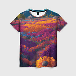 Женская футболка Цветочный луг
