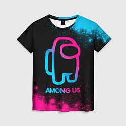 Женская футболка Among Us - neon gradient