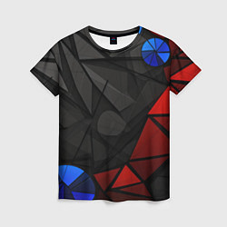 Женская футболка Black blue red elements