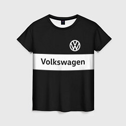 Женская футболка Фольцваген - черный и белый