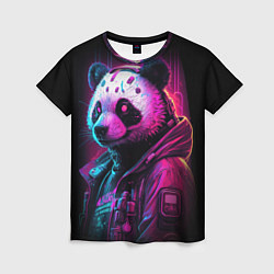 Женская футболка Panda cyberpunk