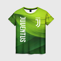 Женская футболка Ювентус лого на зеленом фоне