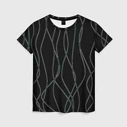 Женская футболка Чёрный с кривыми линиями