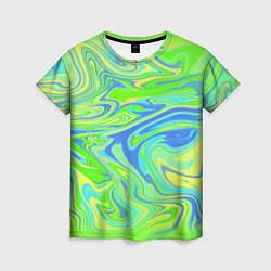 Женская футболка Неоновая абстракция волны