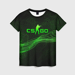 Женская футболка CSGO green abstract