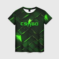 Женская футболка CSGO green abstract elements
