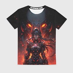 Футболка женская Бронированная кошка-девушка, цвет: 3D-принт