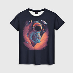 Футболка женская Космонавт в космических облаках, цвет: 3D-принт