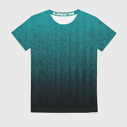 Футболка женская Градиент чёрно-бирюзовый, цвет: 3D-принт