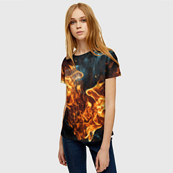 Футболка женская Пламя огня фон, цвет: 3D-принт — фото 2