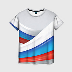 Футболка женская Российские флаги, цвет: 3D-принт