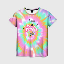 Женская футболка I am a Barbie girl - кислотный тай-дай