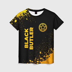 Женская футболка Black Butler - gold gradient: надпись, символ