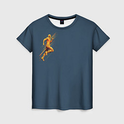 Женская футболка Золотой бегущий человек
