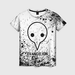 Женская футболка Evangelion glitch на светлом фоне