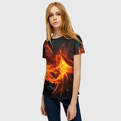 Футболка женская Пламя костра, цвет: 3D-принт — фото 2