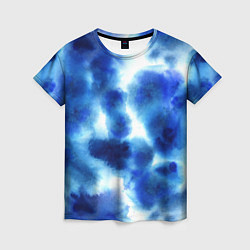 Женская футболка Акварельные абстрактные пятна напоминающие космос