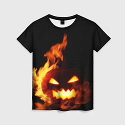 Женская футболка Тыква в огне