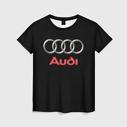 Женская футболка Audi sport на чёрном