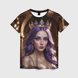 Женская футболка Девушка с фиолетовыми волосами в короне
