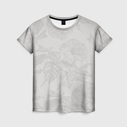 Женская футболка Цветы в бежевых тонах