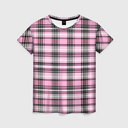 Женская футболка Розовая клетка