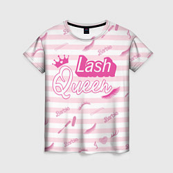 Женская футболка Lash queen - pink Barbie pattern