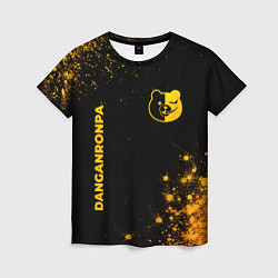 Женская футболка Danganronpa - gold gradient: надпись, символ
