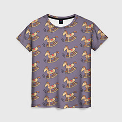 Женская футболка Деревянные лошадки качалки