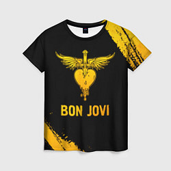 Футболка женская Bon Jovi - gold gradient, цвет: 3D-принт