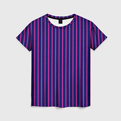 Женская футболка Фиолетовый полосатый