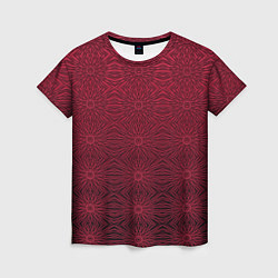 Женская футболка Изысканный красный узорчатый