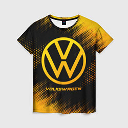 Женская футболка Volkswagen - gold gradient